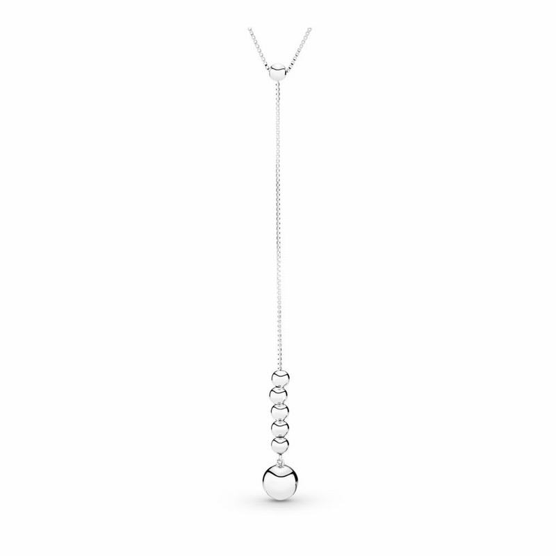 Pandora String Of Beads Necklace - Sterling Silver/Silicone - Canada | CO8399WX